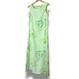 Newport News Green Floral Maxi Dress